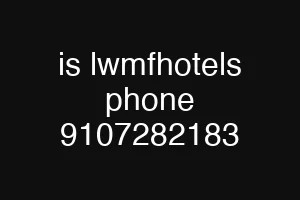is lwmfhotels phone 9107282183